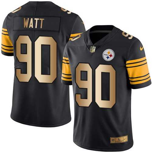 Nike Steelers 90 T.J. Watt Black Gold Color Rush Limited Jersey Dzhi,We sell and wholesale Nike Steelers 90 T.J. Watt Black Gold Color Rush Limited Jersey Dzhi on line form chian!